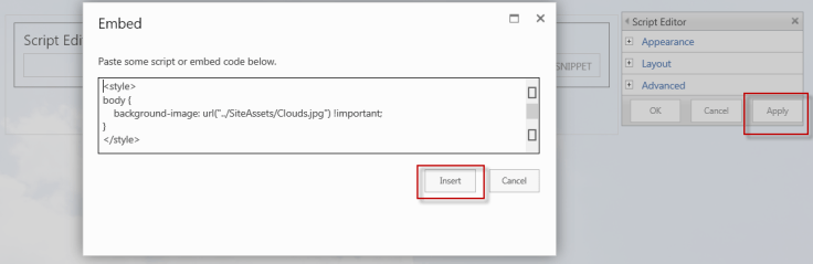 Code for Background Image