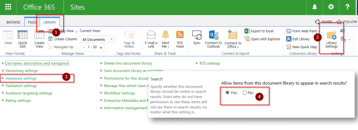 Allow items in search