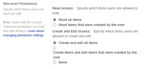 Item Level Permissions