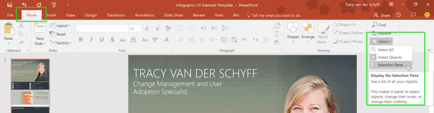 Day 342 – Using the Selection Pane in Microsoft PowerPoint – Tracy van ...
